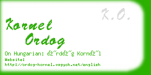 kornel ordog business card